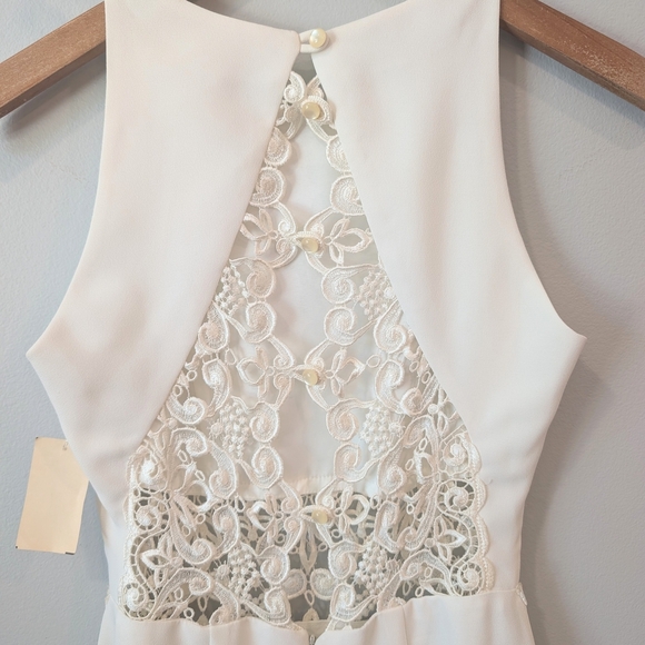 Vintage Joseph Ribkoff Cream Lace Midi Dress - Picture 6 of 13